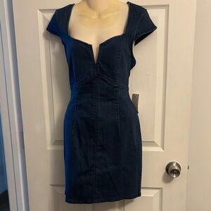 Free People Deep Blue Mini Dress